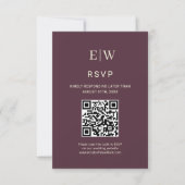 Elegant Simple Cherry Lacquer, Monogram Wedding RSVP Karte (Vorderseite)