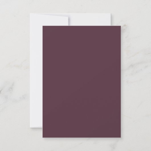 Elegant Simple Cherry Lacquer, Monogram Wedding RSVP Karte (Rückseite)