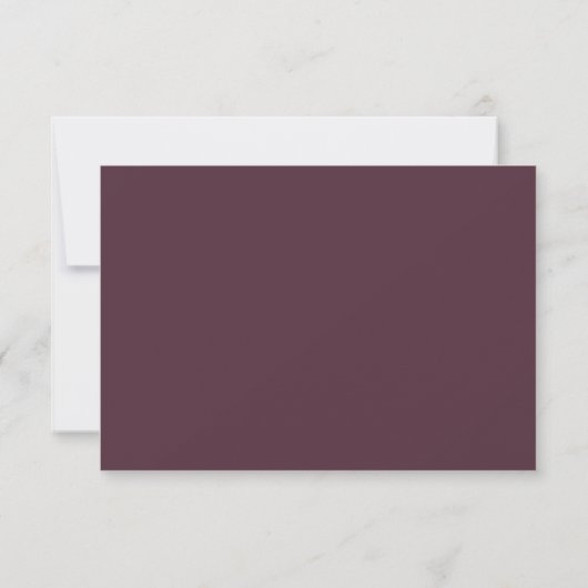 Elegant Simple Cherry Lacquer, Monogram Wedding RSVP Karte (Rückseite)