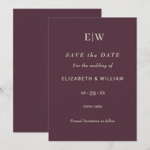 Elegant Simple Cherry Lacquer, Monogram Wedding