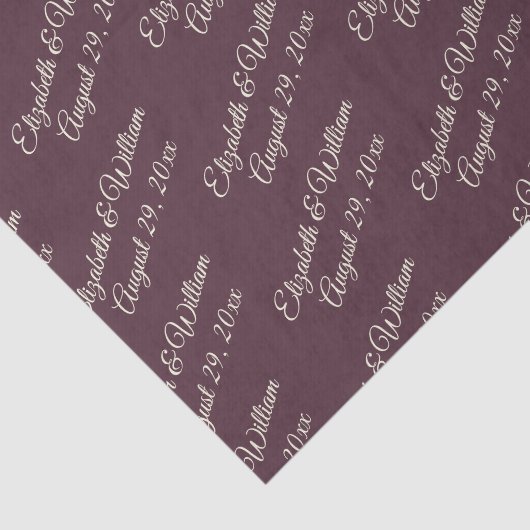 Elegant Simple Cherry Lacquer, Monogram Wedding Seidenpapier (Ausschnitt)