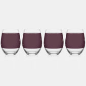 Elegant Simple Cherry Lacquer, Monogram Wedding Weinglas Ohne Stiel (Rechts)