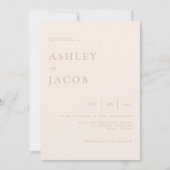 Elegant Simple Chic Beige Wedding Einladung (Vorderseite)