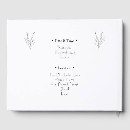 Elegant Simple Chic Black & White Illustrations  Gästebuch (Rückseite)