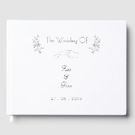 Elegant Simple Chic Black & White Illustrations  Gästebuch