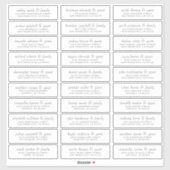 Elegant Simple Chic Wedding Guest Name Adresse Aufkleber (Blatt)