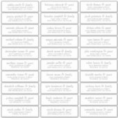 Elegant Simple Chic Wedding Guest Name Adresse Aufkleber (Vorderseite)