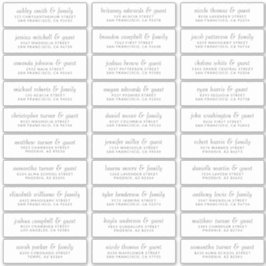 Elegant Simple Chic Wedding Guest Name Adresse Aufkleber