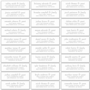 Elegant Simple Chic Wedding Guest Name Adresse Aufkleber