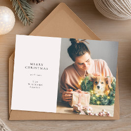 Elegant Simple Christmas | Modernes Minimales Foto Feiertagskarte