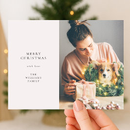Elegant Simple Christmas | Modernes Minimales Foto Feiertagspostkarte