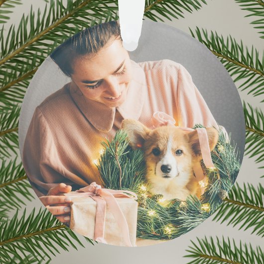 Elegant Simple Christmas | Modernes Minimales Foto Ornament