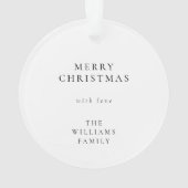 Elegant Simple Christmas | Modernes Minimales Foto Ornament (Rückseite)