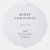 Elegant Simple Christmas | Modernes Minimales Foto Ornament Karte (Rückseite)