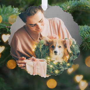 Elegant Simple Christmas   Modernes Minimales Foto Ornament Karte