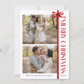 Elegant Simple Christmas Photo Collage Feiertagskarte (Vorderseite)