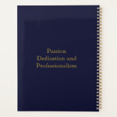 Elegant Simple Classic Gold Monogram Annual Planer (Rückseite)