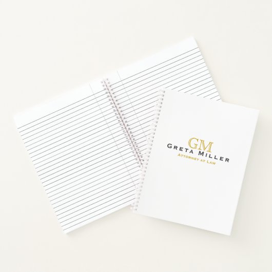 Elegant Simple Classic Gold Monogram Notizblock (Innenseite)