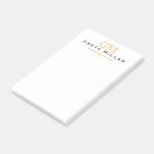 Elegant Simple Classic Gold Monogram Post-it Klebezettel (angewinkelt)