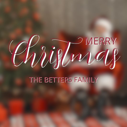 Elegant Simple Clean Mattiert Berry Weihnachten Fensteraufkleber