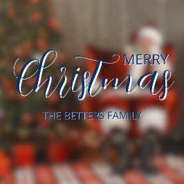 Elegant Simple Clean Midnight Blue Christmas Fensteraufkleber