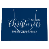 Elegant Simple Clean Midnight Blue Christmas Große Geschenktüte (Vorderseite)
