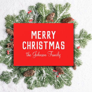 Elegant Simple Clean Red Christmas Feiertagskarte