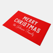 Elegant Simple Clean Red Christmas Fußmatte (Schrägansicht)