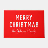 Elegant Simple Clean Red Christmas Fußmatte (Vorderseite)