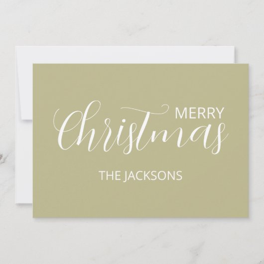 Elegant Simple Clean Sage Grün Weihnachten (Vorderseite)