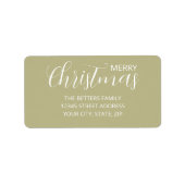 Elegant Simple Clean Sage Grün Weihnachten Adressaufkleber (Vorne)