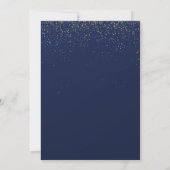 Elegant Simple Confetti Navy Blue Wedding Einladung (Rückseite)