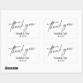 Elegant Simple Contemporary Handwriting Vielen Dan Rechteckiger Aufkleber (Blatt)