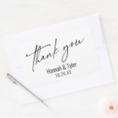 Elegant Simple Contemporary Handwriting Vielen Dan Rechteckiger Aufkleber (Umschlag)
