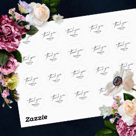 Elegant Simple Contemporary Handwriting Vielen Dan Runder Aufkleber