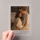 Elegant Simple Couple Photo Christmas Card Acryleinladungen (Insitu (Handheld))