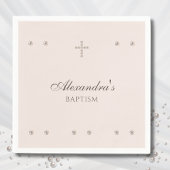 Elegant Simple Cross Christening Christian Baptism Serviette