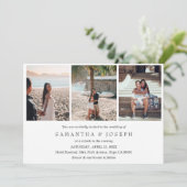 Elegant Simple Custom 3 Foto Mit Monogramm Wedding Einladung (Stehend Vorderseite)