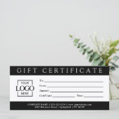 Elegant Simple Custom Business Gift Certificate  (Stehend Vorderseite)