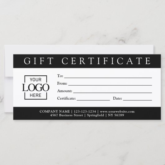Elegant Simple Custom Business Gift Certificate  (Vorderseite)