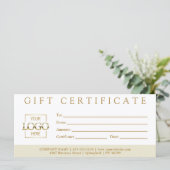 Elegant Simple Custom Business Gift Certificate (Stehend Vorderseite)
