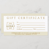 Elegant Simple Custom Business Gift Certificate (Vorne/Hinten)