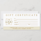 Elegant Simple Custom Business Gift Certificate (Vorderseite)