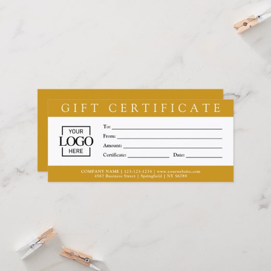 Elegant Simple Custom Business Gift Certificate wi (Vorderseite/Rückseite Beispiel)