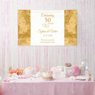 Elegant Simple Custom Gold 50-jähriges Party Banner