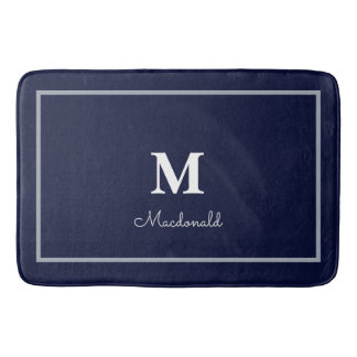Elegant Simple Custom Monogram Badematte