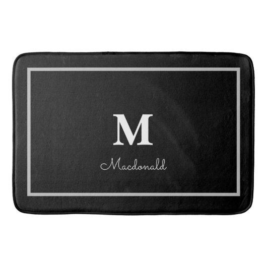 Elegant Simple Custom Monogram Badematte (Vorderseite)