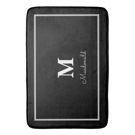 Elegant Simple Custom Monogram Badematte (Vorderseite Vertikal)