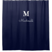 Elegant Simple Custom Monogram Duschvorhang (Vorderseite)