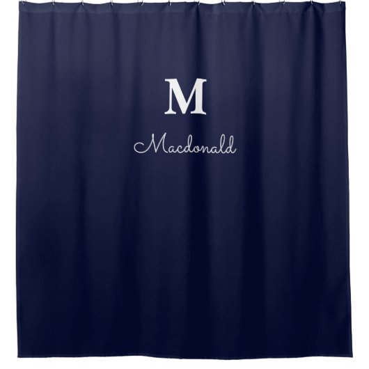 Elegant Simple Custom Monogram Duschvorhang (Vorderseite)